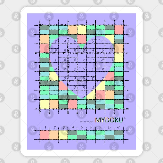 Mydoku_003_H001_004_F: Sudoku, Sudoku coloring, logic, logic puzzle, holiday puzzle, fun, away from screen Magnet by Mydoku